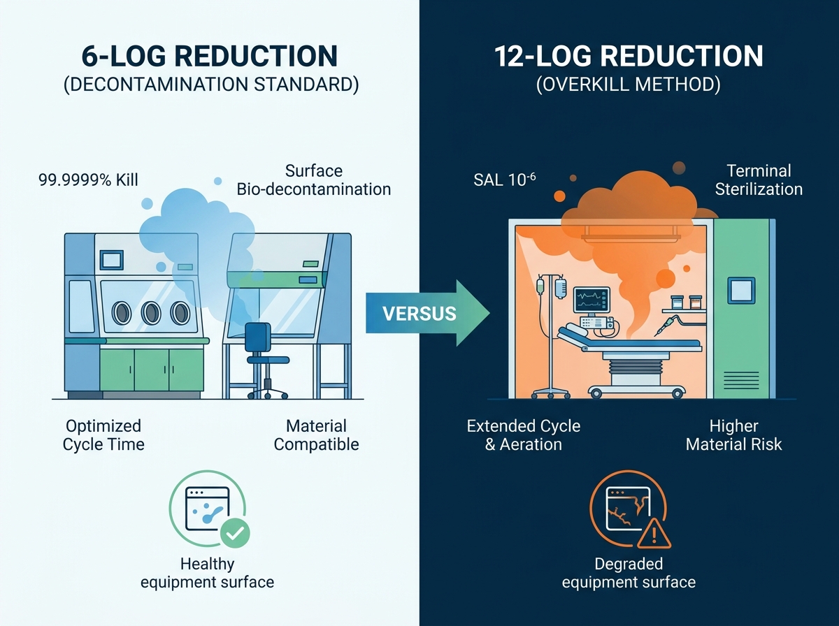 6 Log vs 12 Log VHP Reduction